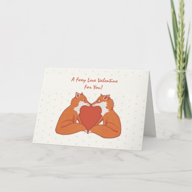 Cartes Pour Fêtes Annuelles Foxy Love brown Valentine's Card (Devant)