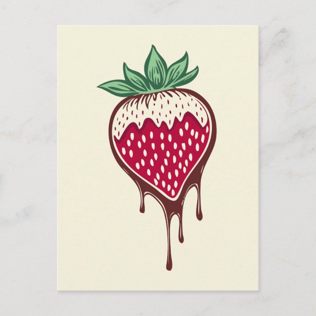 Cartes Pour Fêtes Annuelles fraise couverte au chocolat (Devant)