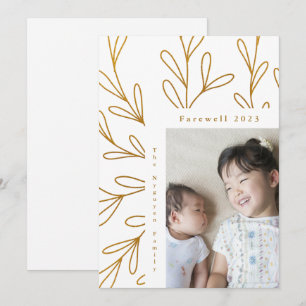 Cartes Pour Fêtes Annuelles Frame feuilleté Faux Gold Photo Adieu 2023