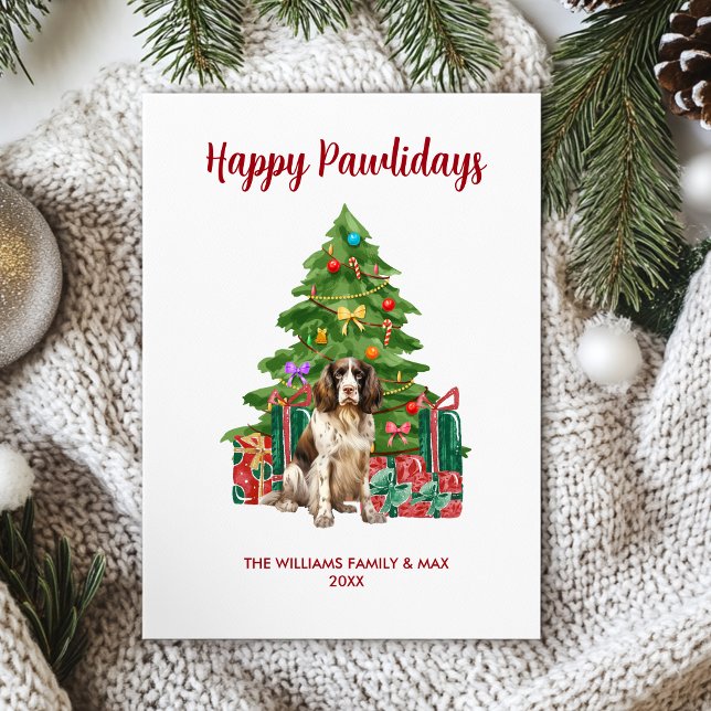Cartes Pour Fêtes Annuelles Français Espagnol Personnalisé Chien Noël (Créateur téléchargé)