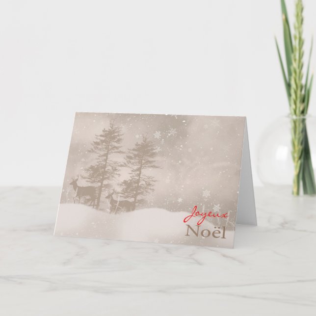 Cartes Pour Fêtes Annuelles Français Joyeux Fêtes de Noël élégant (Devant)