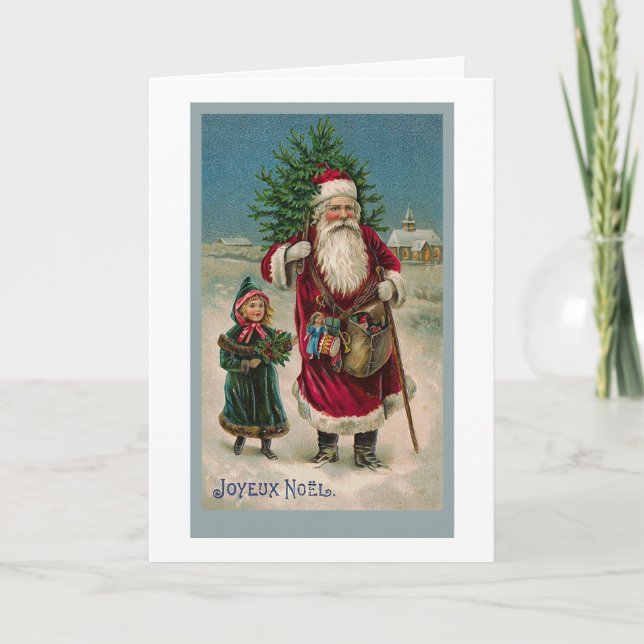 Cartes Pour Fêtes Annuelles Français vintage le père noël (Devant)