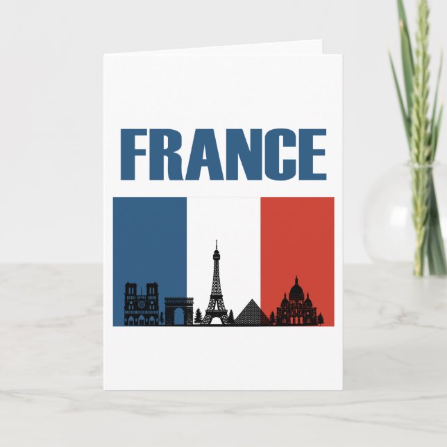 Cartes Pour Fêtes Annuelles France Travel - Paris City Skyline Pavillon França (Devant)