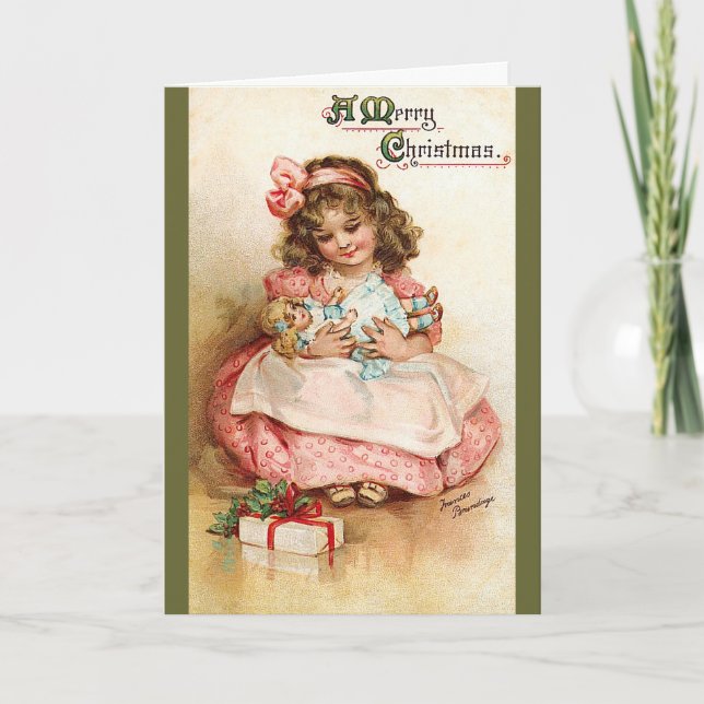 Cartes Pour Fêtes Annuelles Frances Brundage - fille avec la poupée (Devant)