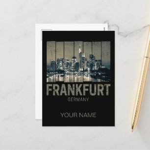 Cartes Pour Fêtes Annuelles Francfort Allemagne Skyline Retro Souvenir Vintage