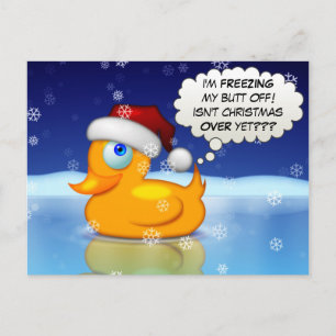 Cartes Pour Fêtes Annuelles Freezing Santa Duck