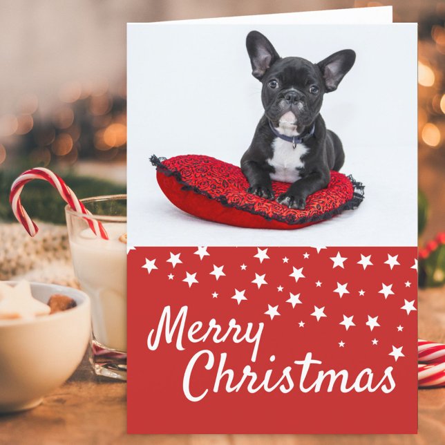 Cartes Pour Fêtes Annuelles French Bulldog Chien de poche Photo Noël Personnal (Créateur téléchargé)