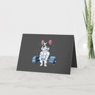 Cartes Pour Fêtes Annuelles French Bulldog Poids Funny Deadlift Gym