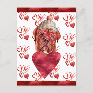 Cartes Pour Fêtes Annuelles French Mastiff Coeurs Amoureux des chiens Valentin