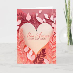Cartes Pour Fêtes Annuelles French Valentine's Day Botanical Heart