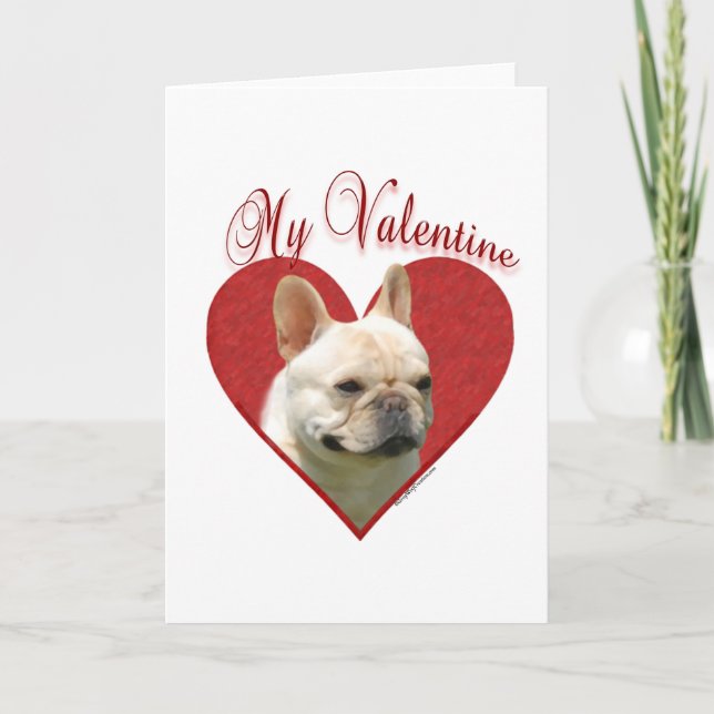 Cartes Pour Fêtes Annuelles Frenchie mon Valentine (Devant)