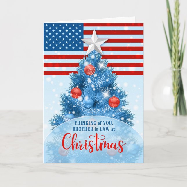 Cartes Pour Fêtes Annuelles Frère en droit Patriotique Rouge Bleu Bleu (Devant)