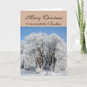 Cartes Pour Fêtes Annuelles Frère Joyeux Noël - Arbres congelés