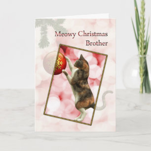 Cartes Pour Fêtes Annuelles Frère, Meowy Christmas