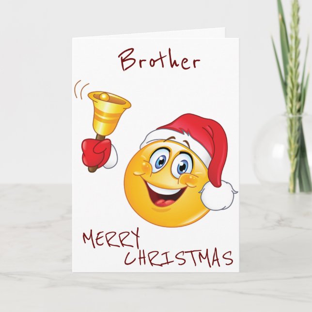 CARTES POUR FÊTES ANNUELLES **FRÈRE** PRÊT À CÉLÉBRER LE STYLE EMOJI (Devant)