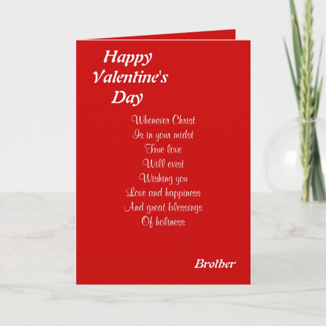 Cartes Pour Fêtes Annuelles Frère religieux de la Saint-Valentin (Devant)