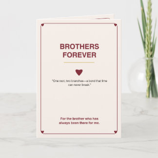 Cartes Pour Fêtes Annuelles Frères pour toujours Lien fraternel sincère