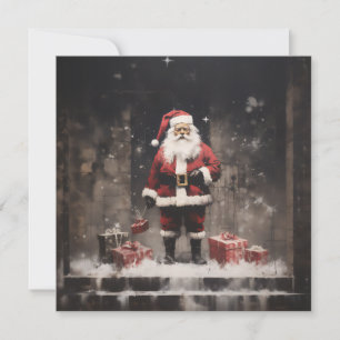 Cartes Pour Fêtes Annuelles Fresque rurale du Père Noël