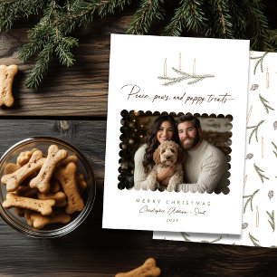 Cartes Pour Fêtes Annuelles Friandises pour chiots Peace Paws Botanique rustiq
