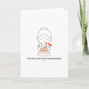 Cartes Pour Fêtes Annuelles Friendly little Bouddha showing love