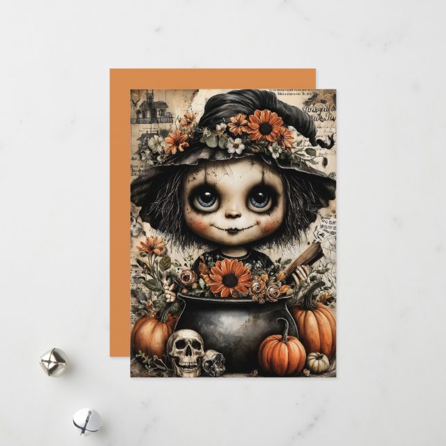 Cartes Pour Fêtes Annuelles Fright & Delight Halloween (Devant/Arrière en situation)