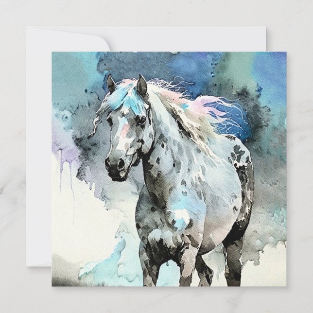 Cartes Pour Fêtes Annuelles Frisky Appaloosa Mare Watercolour (Devant)