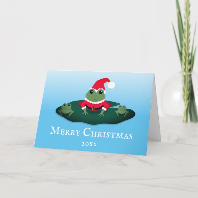 Cartes Pour Fêtes Annuelles Frog Père Noël Animal Christmas (Devant)