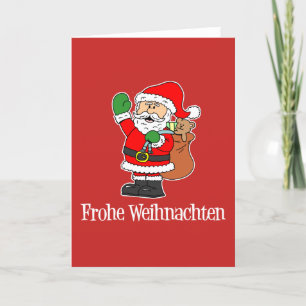 Cartes Pour Fêtes Annuelles Frohe Weihnachten Allemand Joyeux Noël Père Noël