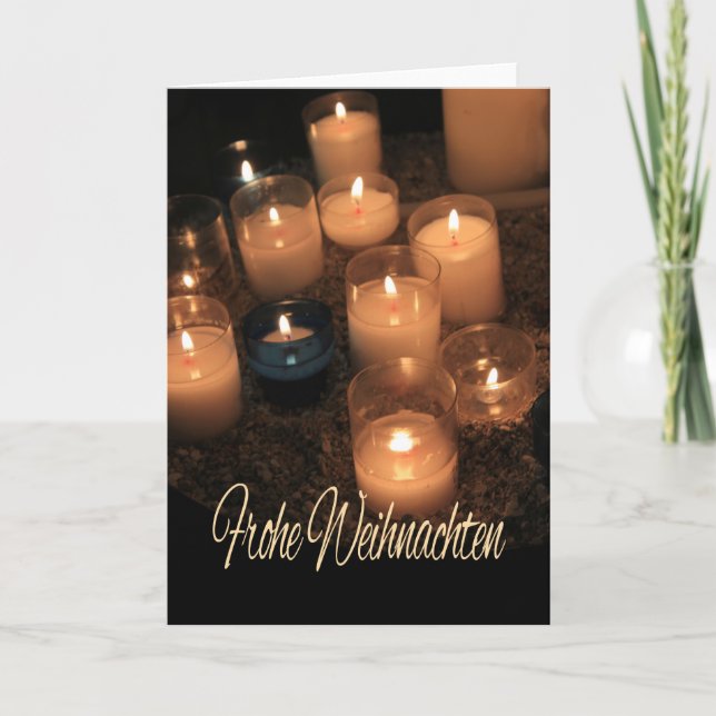 Cartes Pour Fêtes Annuelles Frohe Weihnachten Brûler des bougies Noël (Devant)