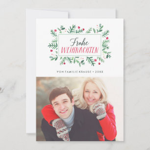 Cartes Pour Fêtes Annuelles Frohe Weihnachten Laub Weihnachtskarte