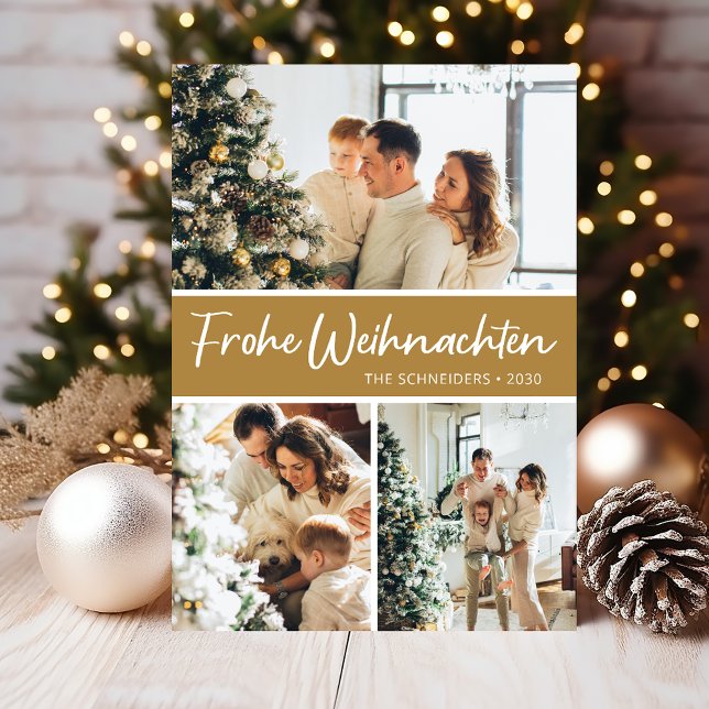 Cartes Pour Fêtes Annuelles Frohe Weihnachten Photo Collage (Créateur téléchargé)