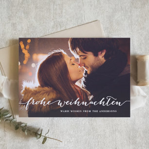 Cartes Pour Fêtes Annuelles Frohe Weihnachten Script rustique Photo de Noël