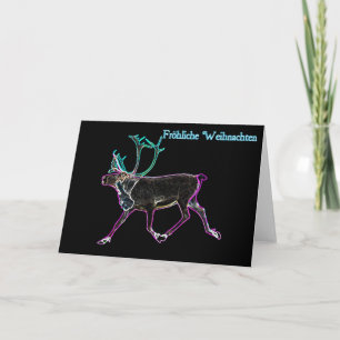 Cartes Pour Fêtes Annuelles Frohliche Weihnachten - caribou électrique