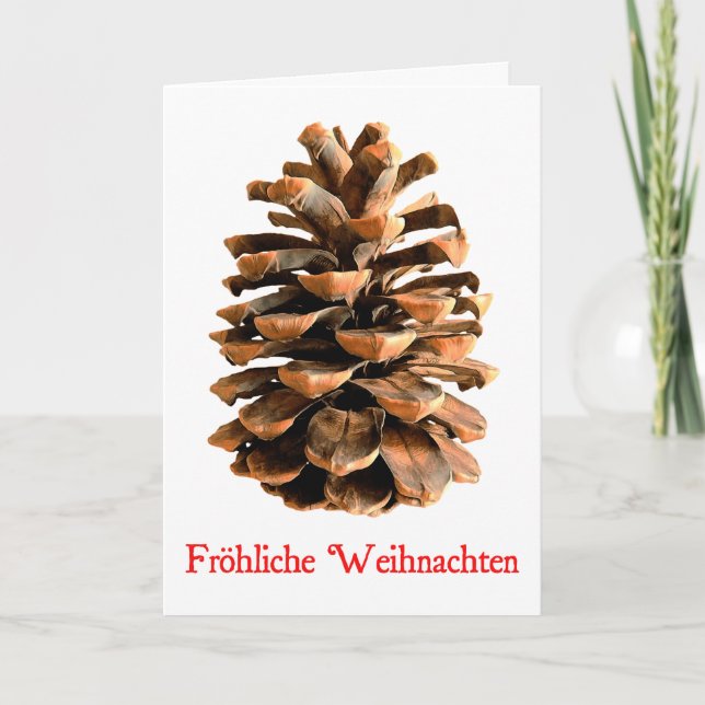 Cartes Pour Fêtes Annuelles Frohliche Weihnachten - Cône de pin de Jérusalem (Devant)