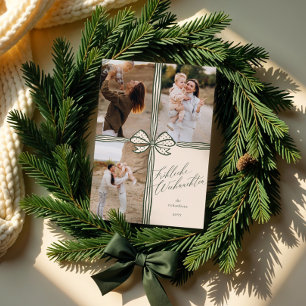 Cartes Pour Fêtes Annuelles Fröhliche Weihnachten Elegant Holiday Bow Photos