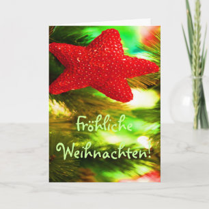 Cartes Pour Fêtes Annuelles Fröhliche Weihnachten Noël étoile rouge I