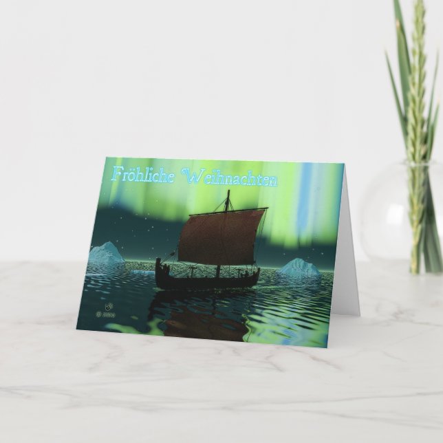 Cartes Pour Fêtes Annuelles Fröhliche Weihnachten - Viking Ship (Devant)