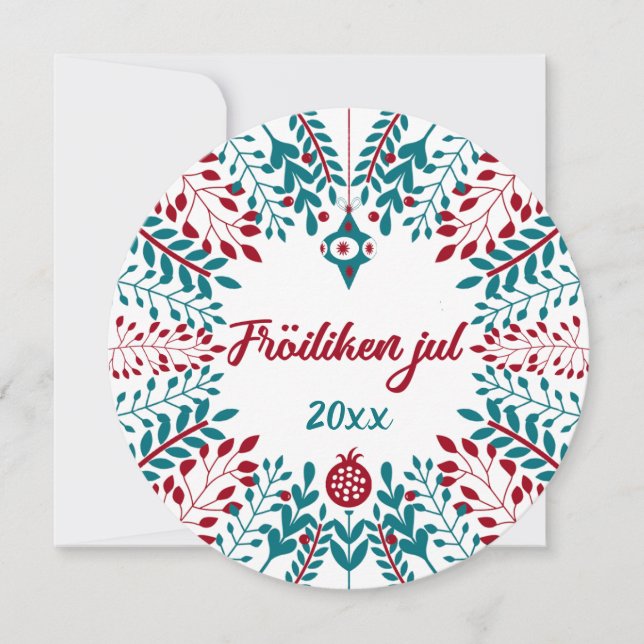 Cartes Pour Fêtes Annuelles Fröiliken jul, Noël frisonne du Nord (Devant)