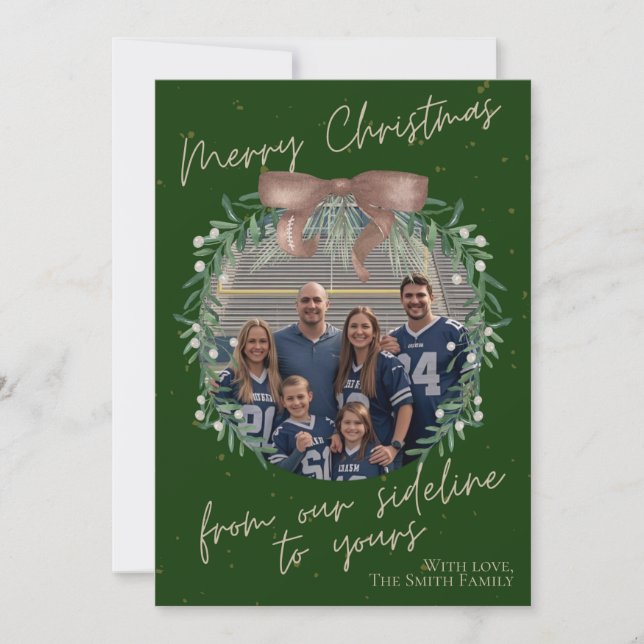 Cartes Pour Fêtes Annuelles From Our Sideline to Yours Photo Card (Devant)