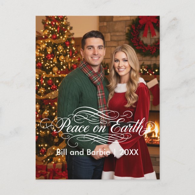 Cartes Pour Fêtes Annuelles Front photo Paix sur Terre Couples (Devant)