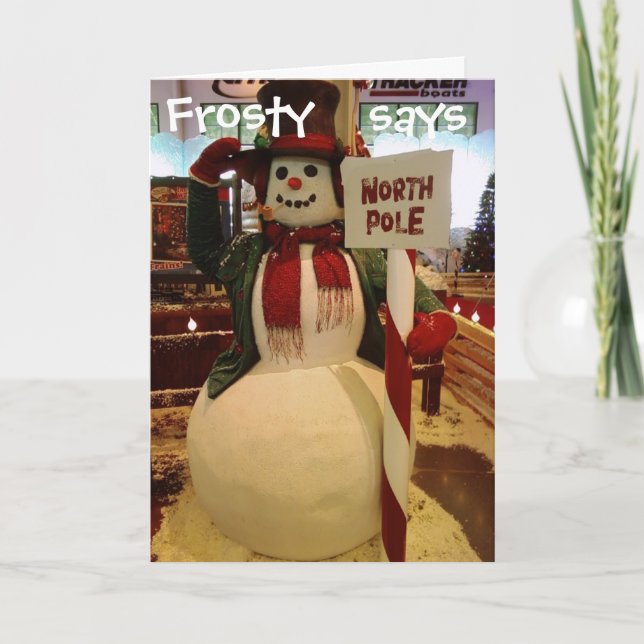 CARTES POUR FÊTES ANNUELLES FROSTY DIT JOYEUX NOËL (Devant)