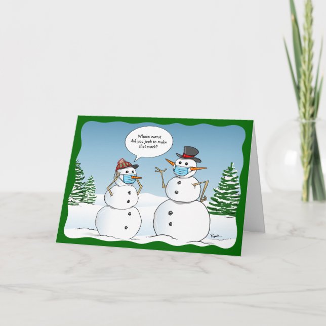 Cartes Pour Fêtes Annuelles Frosty Snowman Joyeux Noël Drôle (Devant)