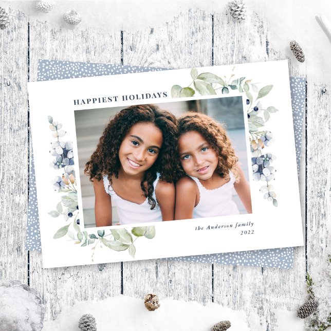 Cartes Pour Fêtes Annuelles Frosty Winter Foliage Holiday (Créateur téléchargé)