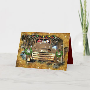 Cartes Pour Fêtes Annuelles Frosty's Vintage GMC Truck Christmas Run