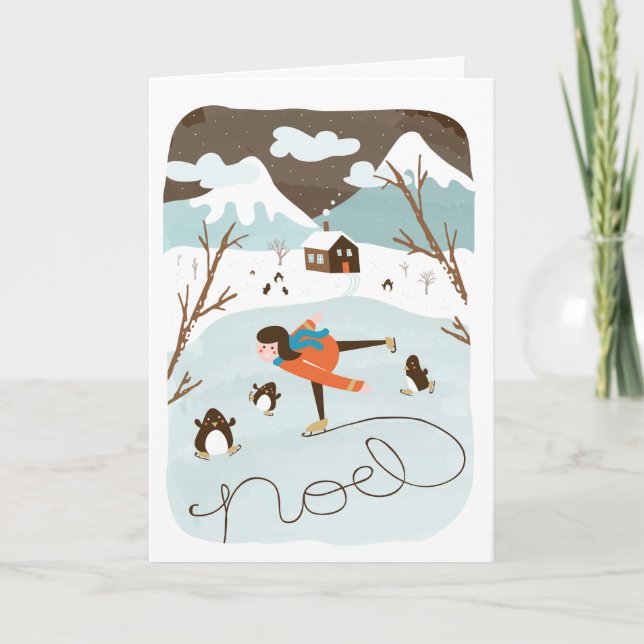 Cartes Pour Fêtes Annuelles Frozen Lake Holiday Greeting Card (Devant)