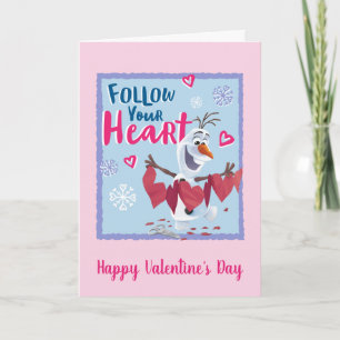 Cartes Pour Fêtes Annuelles Frozen - Olaf  Suivez votre coeur Valentin