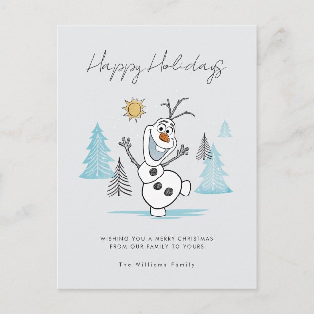 Cartes Pour Fêtes Annuelles Frozen's Holiday Winter Olaf Photo (Devant)