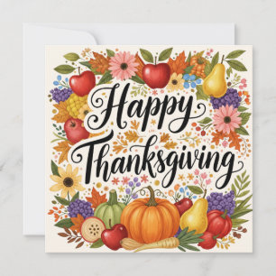 Cartes Pour Fêtes Annuelles Fruit bon thanksgiving, récolte d'automne de légum