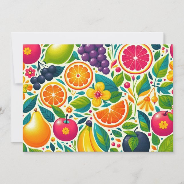 Cartes Pour Fêtes Annuelles Fruits colorés (Devant)