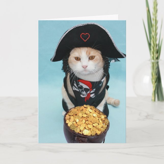 Cartes Pour Fêtes Annuelles Fu[nny Pirate Kitty Valentine (Devant)